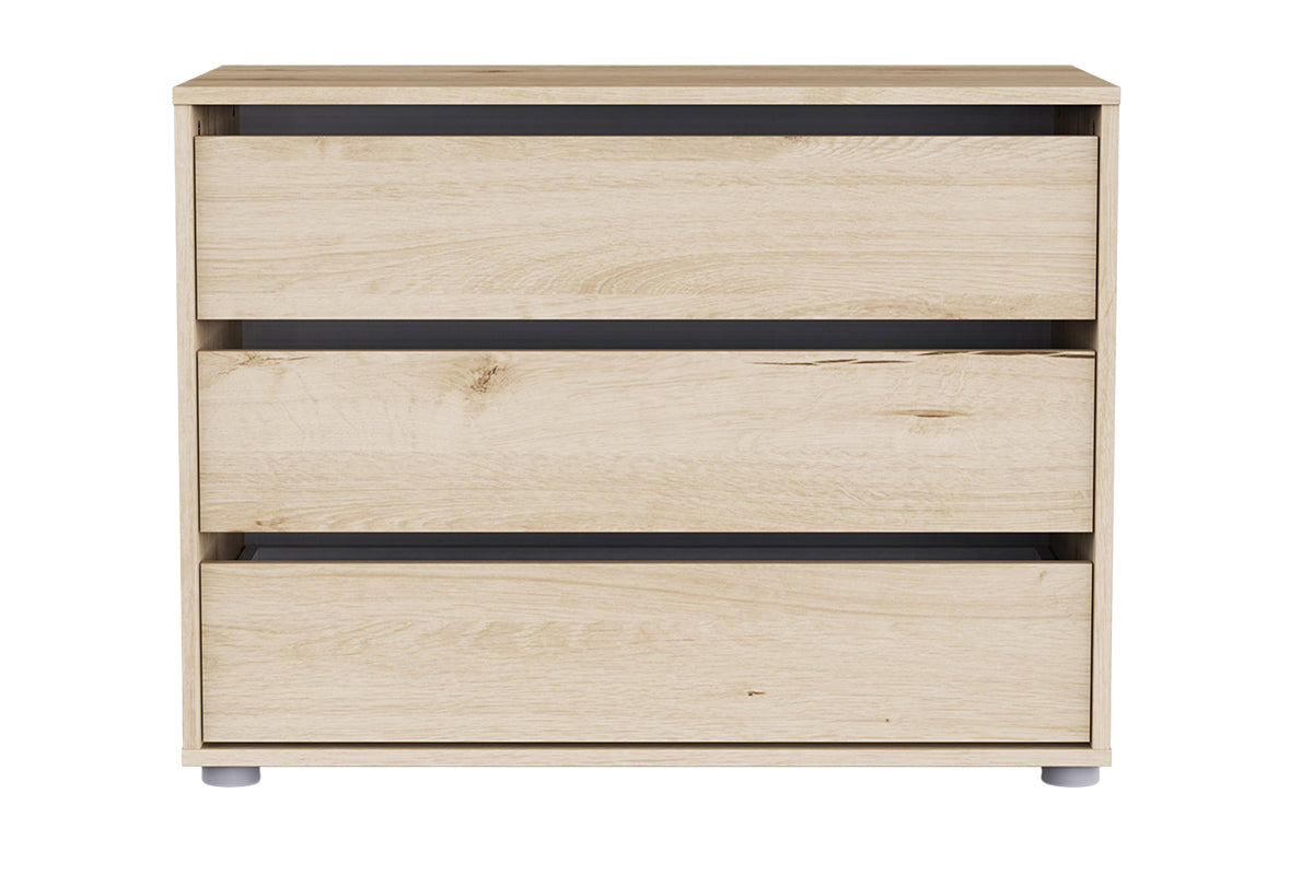 Blokty Chest of Drawer 80 cm | 3 Drawer | Oak Effect