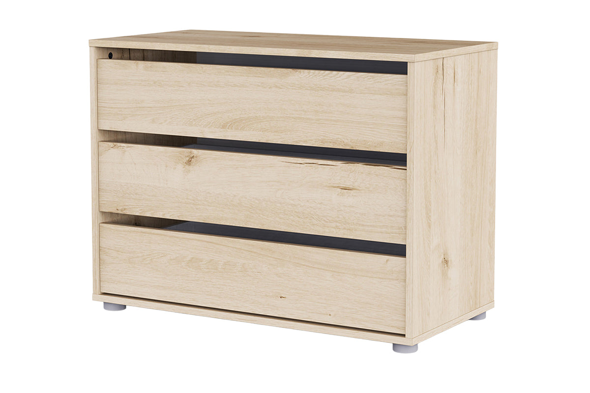 Blokty Chest of Drawer 80 cm | 3 Drawer | Oak Effect-2