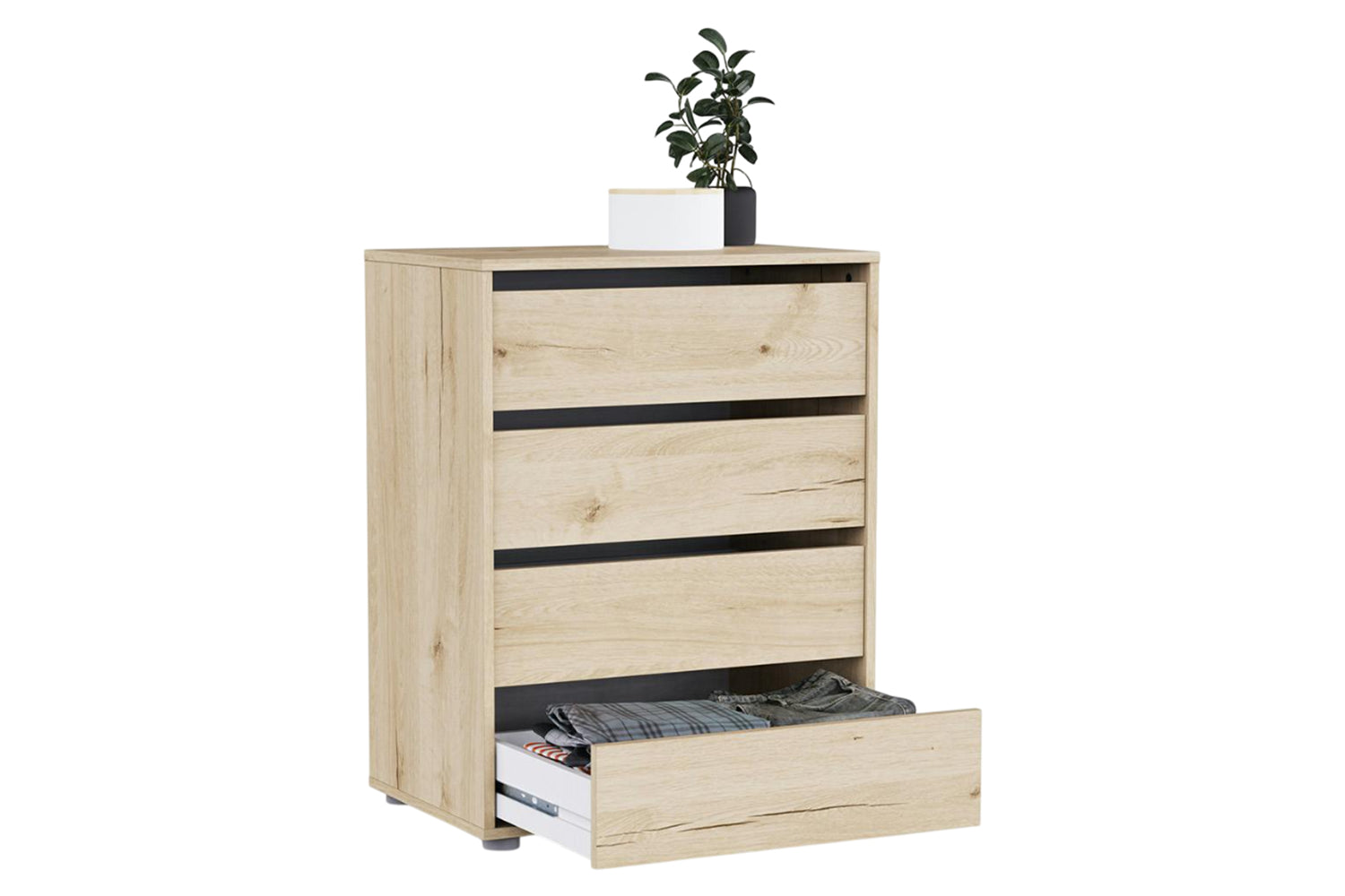 Blokty Chest of Drawer | 4 Drawer | Oak Effect-2