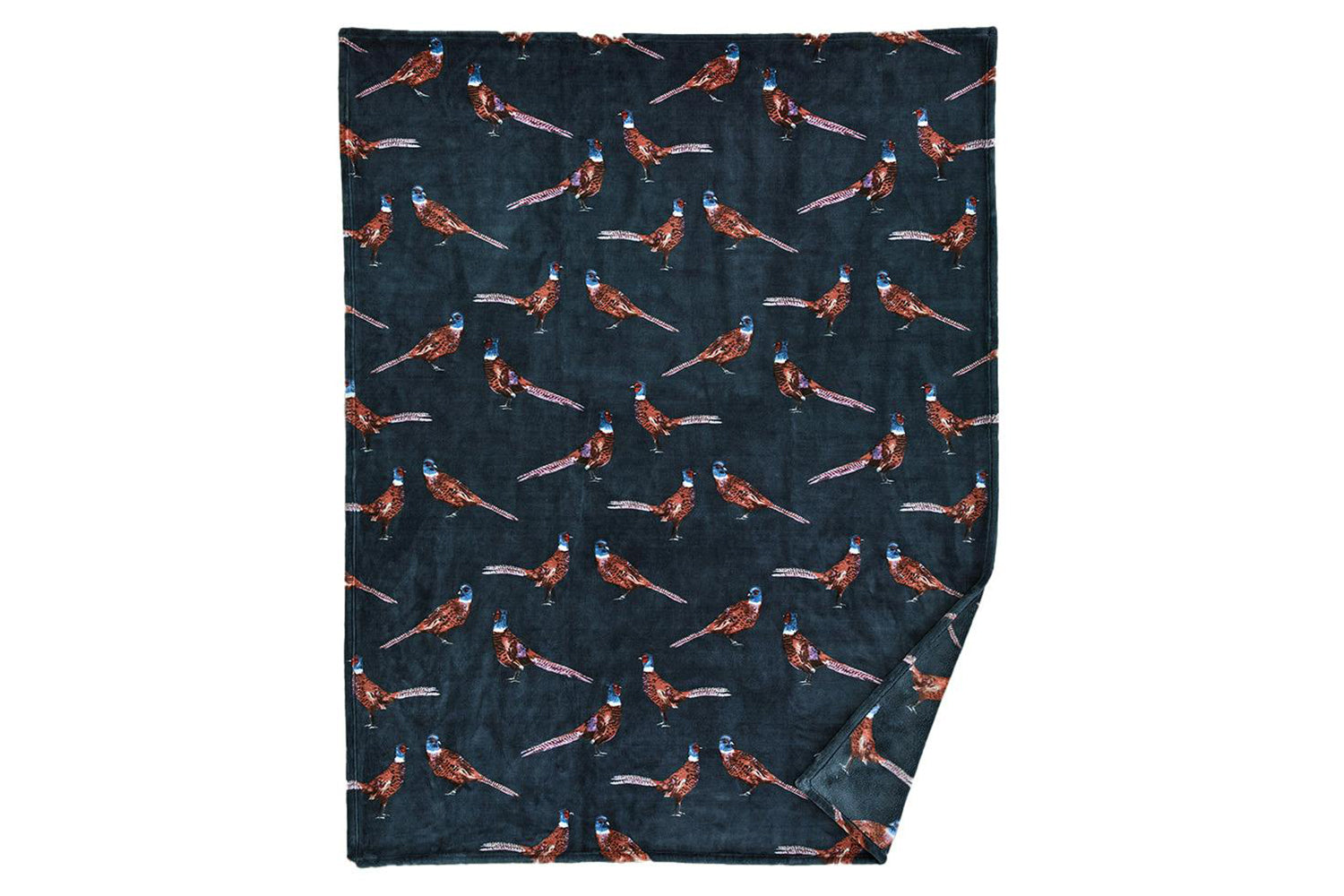 Pheasant Heated Throw | Navy | 140 x 180 cm-3