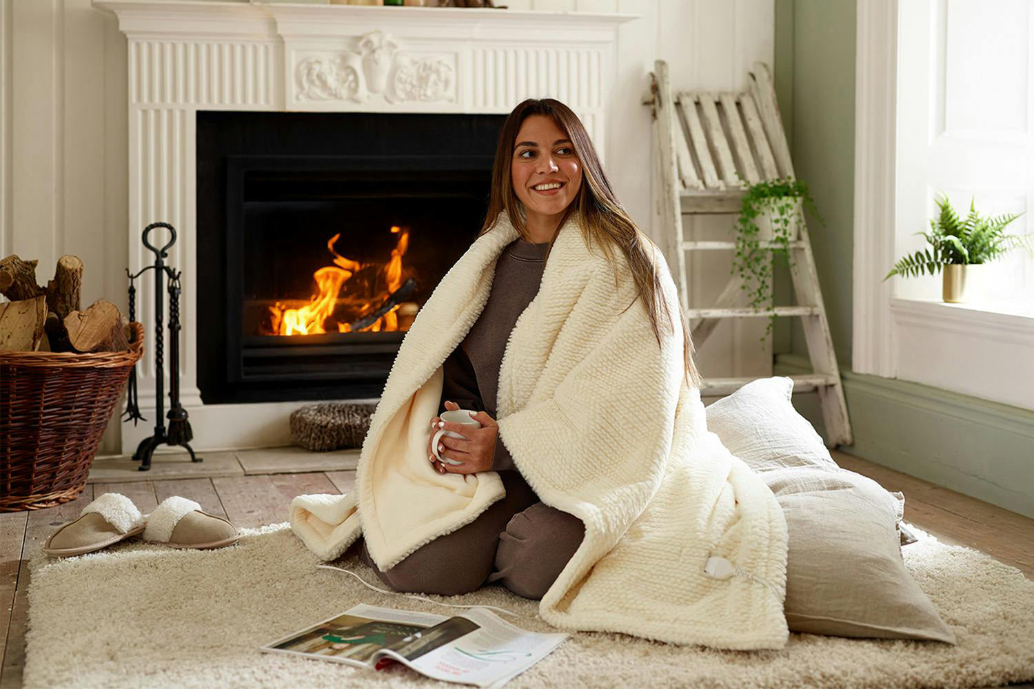 Sandringham Heated Throw | Cream | 130 x 170 cm-2