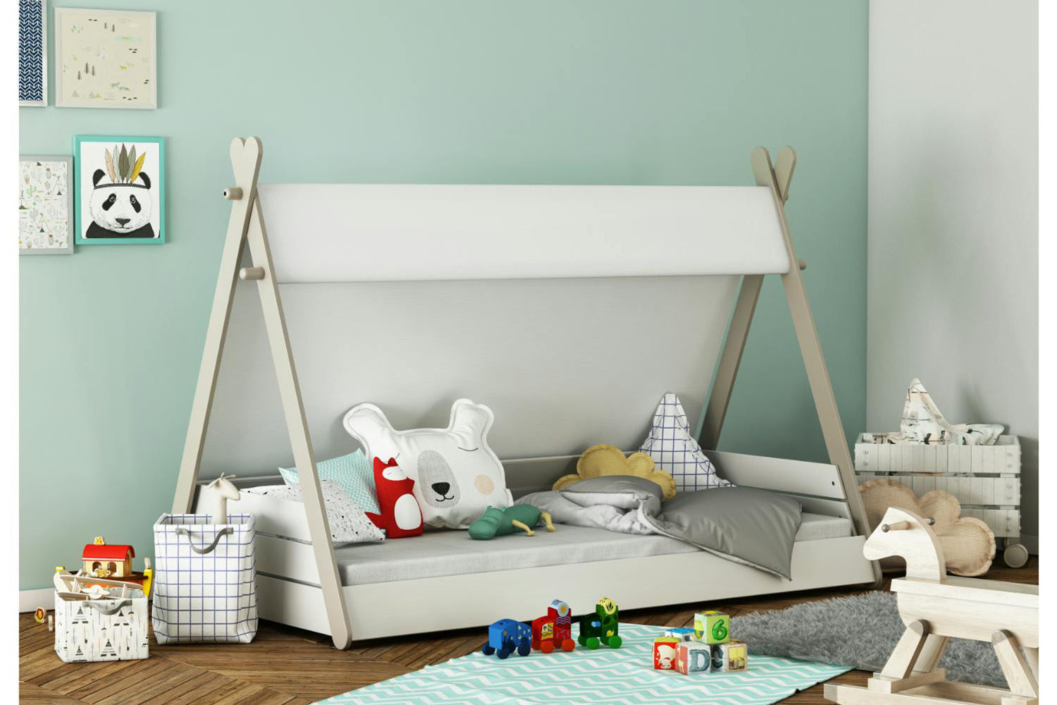 Totem Single Bed | 3ft | White-11