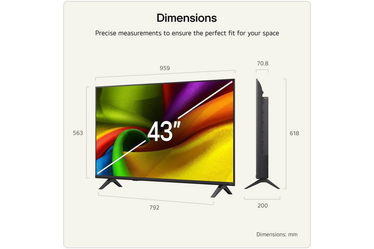 LG NANO 43" NU85 AI 4K Ultra HD Smart TV (2026) | 43NU850B6LA.AEI-3
