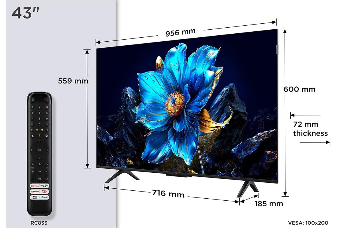 TCL P7K 43" QLED 4K UHD Smart TV(2025) | 43P7K-2