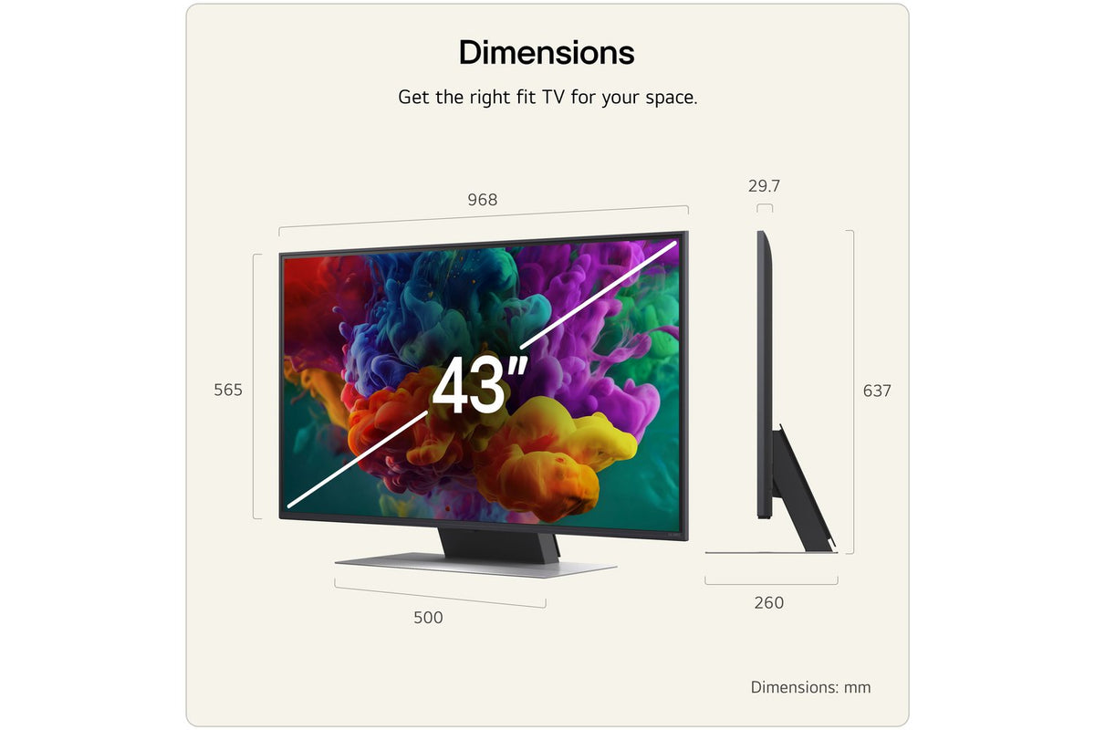LG QNED86 43" Mini LED Evo AI 4K Ultra HD Smart TV (2026) | 43QNED86B6B.AEI-2