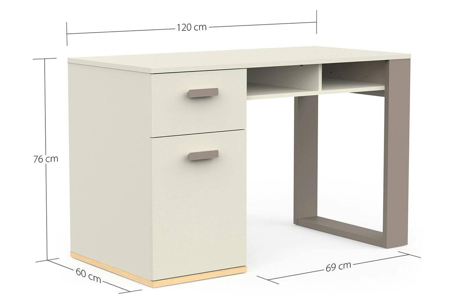 Camillia Desk | Grey/White-4