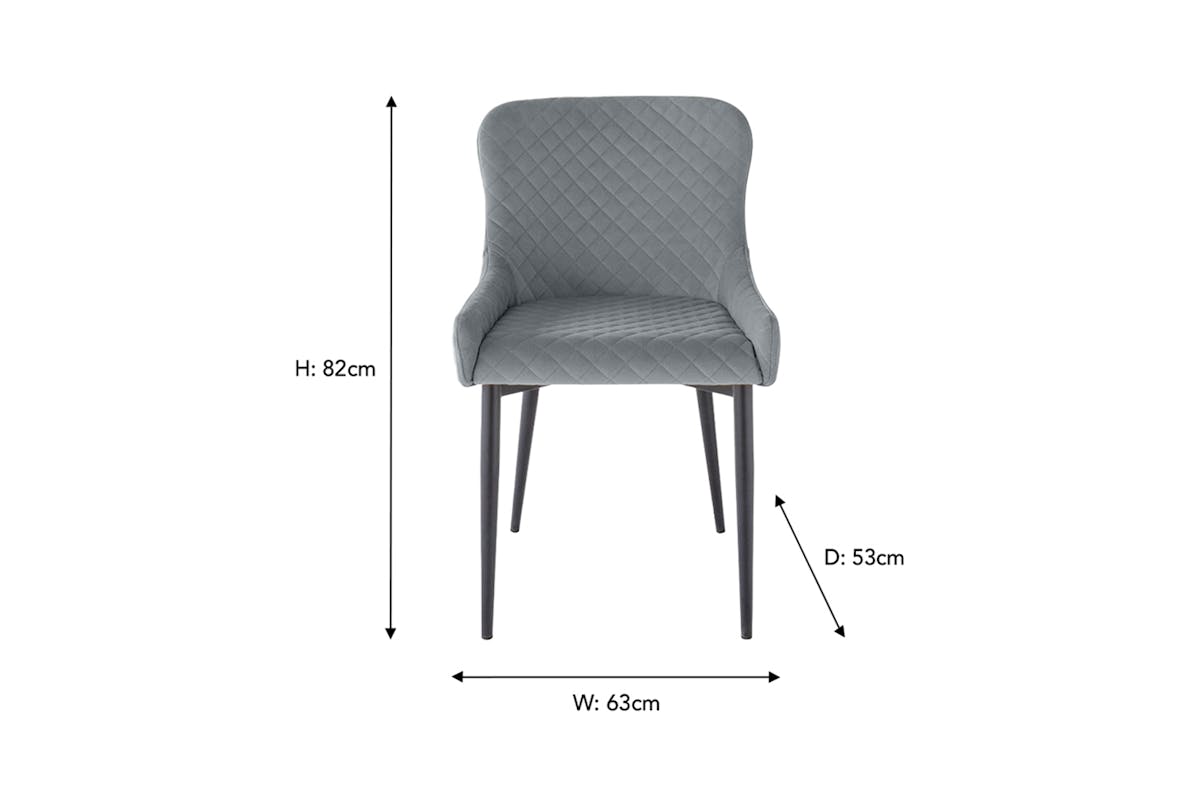 Saxon Dining Chair | Velvet | Grey-10