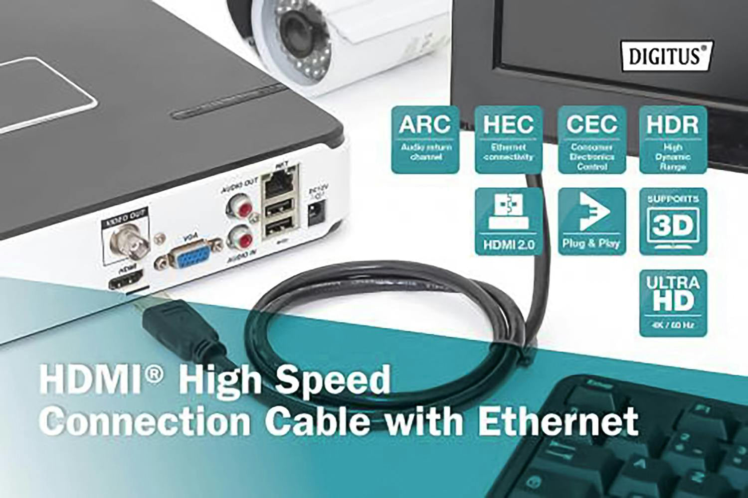 Digitus HDMI High Speed with Ethernet Connection Cable-8