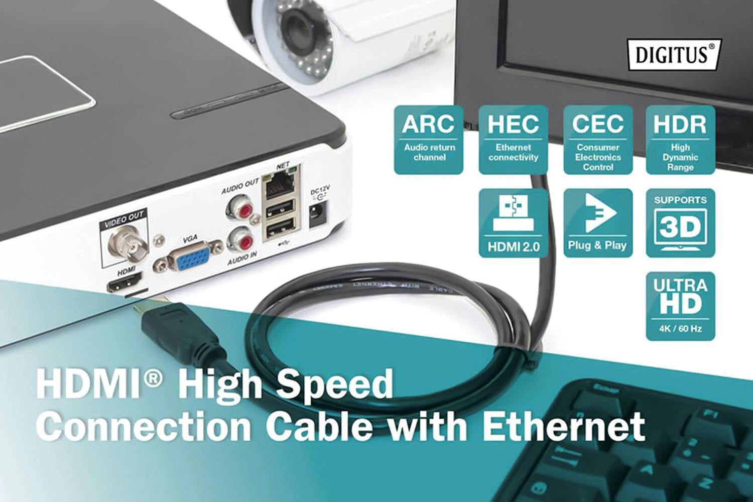 Digitus Premium HDMI with Ethernet Connection Cable | 2m-6