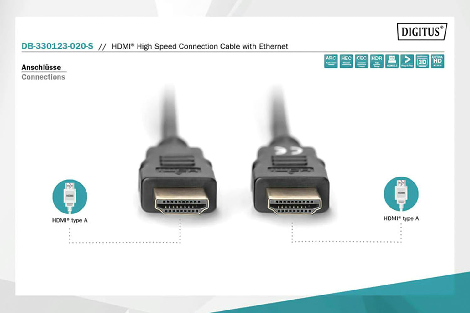 Digitus Premium HDMI with Ethernet Connection Cable | 2m-7