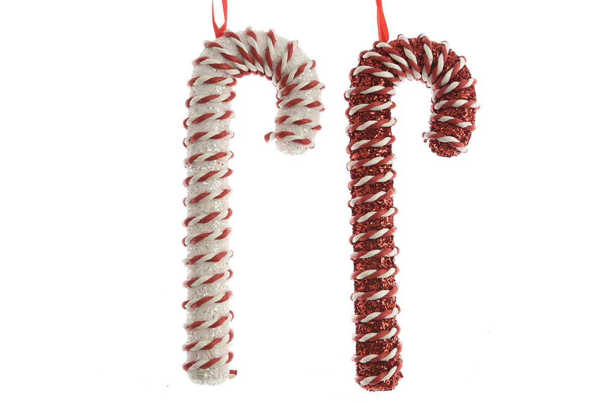 Christmas Decoration | Candy Stick Foam Glitter | Red/White | Sold Individually – Random Style