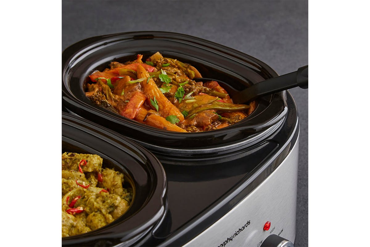 Morphy Richards DuoServe 3.8L Double Pot Slow Cooker | 462000 | Brushed Stainless Steel-4