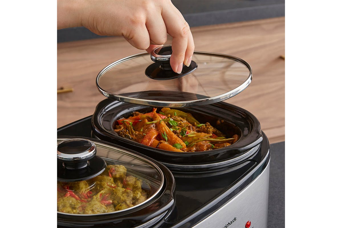 Morphy Richards DuoServe 3.8L Double Pot Slow Cooker | 462000 | Brushed Stainless Steel-6
