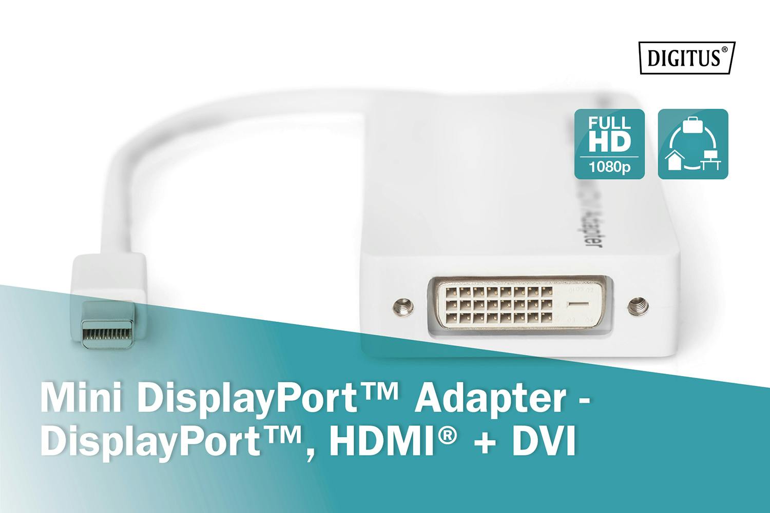 Digitus HDMI + DVI Mini DisplayPort Adapter | 0.2m-4