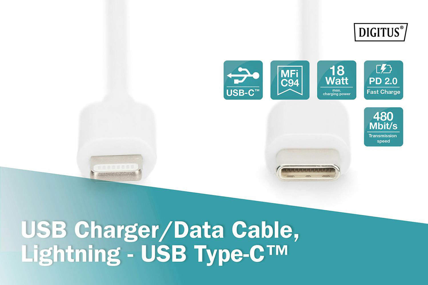 Digitus USB-C to Lightning Cable | 1m-8