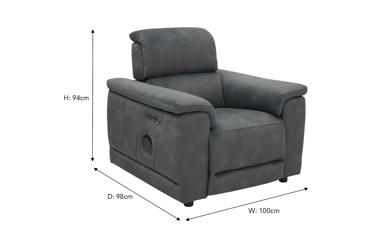 Tiago Armchair | Power Recliner | Fabric | Grey-3