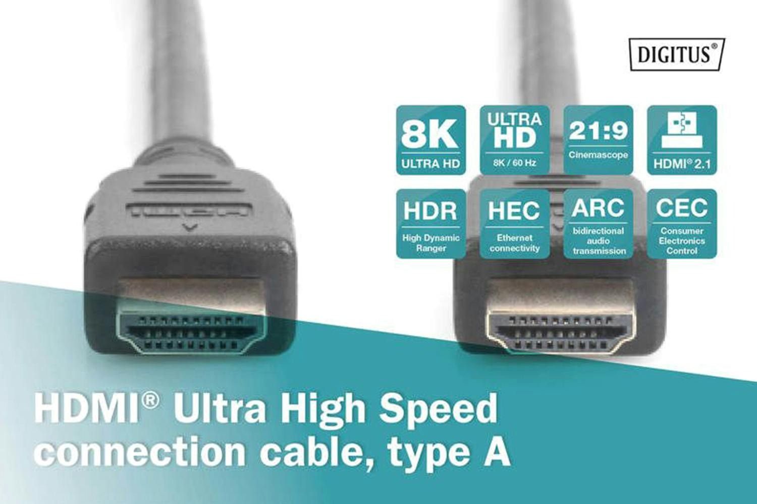 Digitus HDMI Ultra High Speed Type A Connection Cable | 2m-3