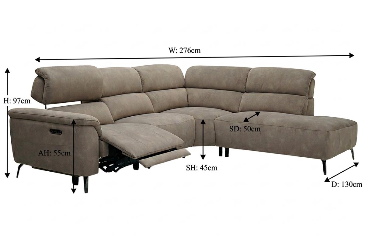 Izzy 2.5 Seater Sofa | Power Recliner | Fabric | Taupe-2
