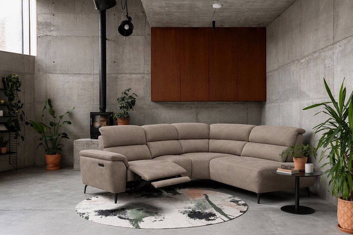 Izzy 2.5 Seater Sofa | Power Recliner | Fabric | Taupe-2