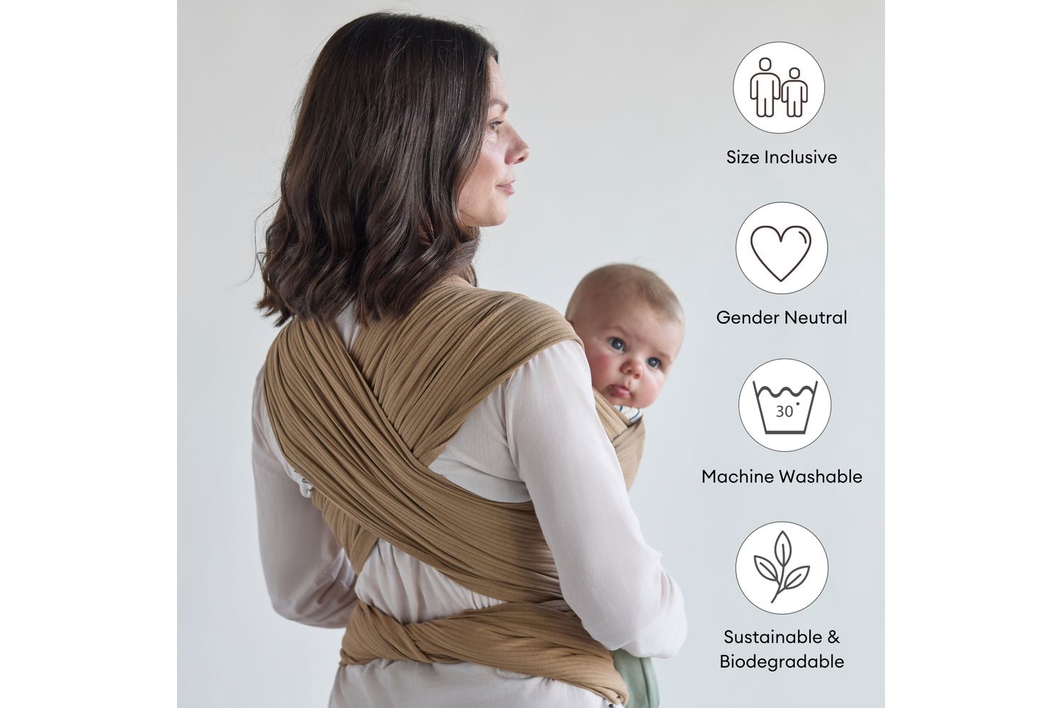 Stretchy Baby Wrap Organic Cotton Midnight Tide-6