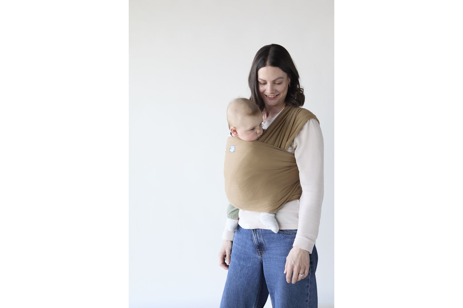 Stretchy Baby Wrap Organic Cotton Midnight Tide-8