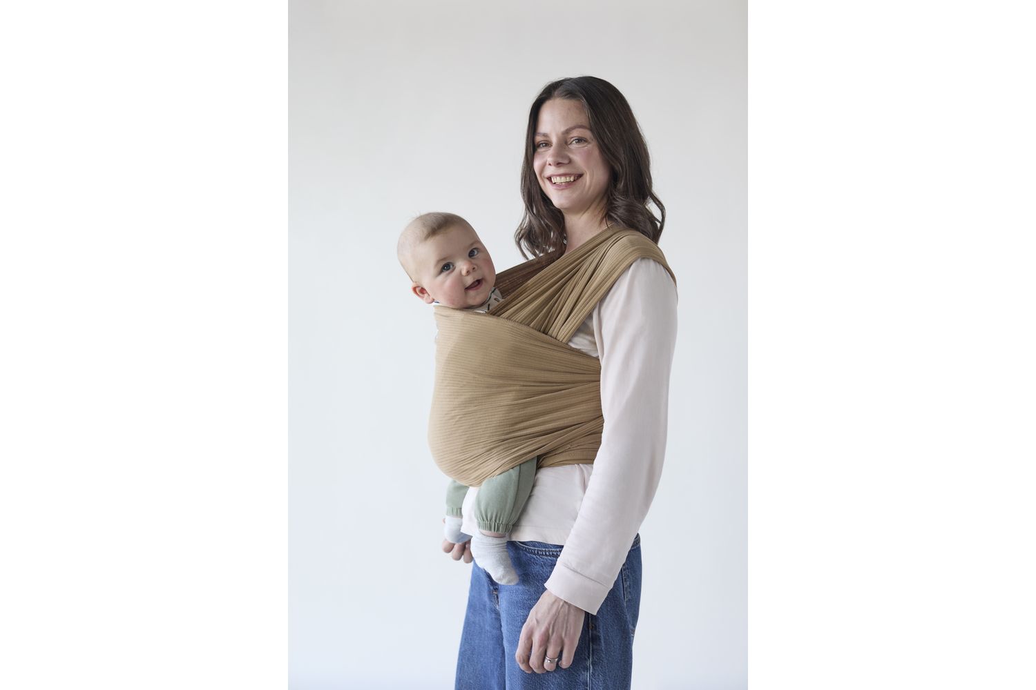 Stretchy Baby Wrap Organic Cotton Midnight Tide-9