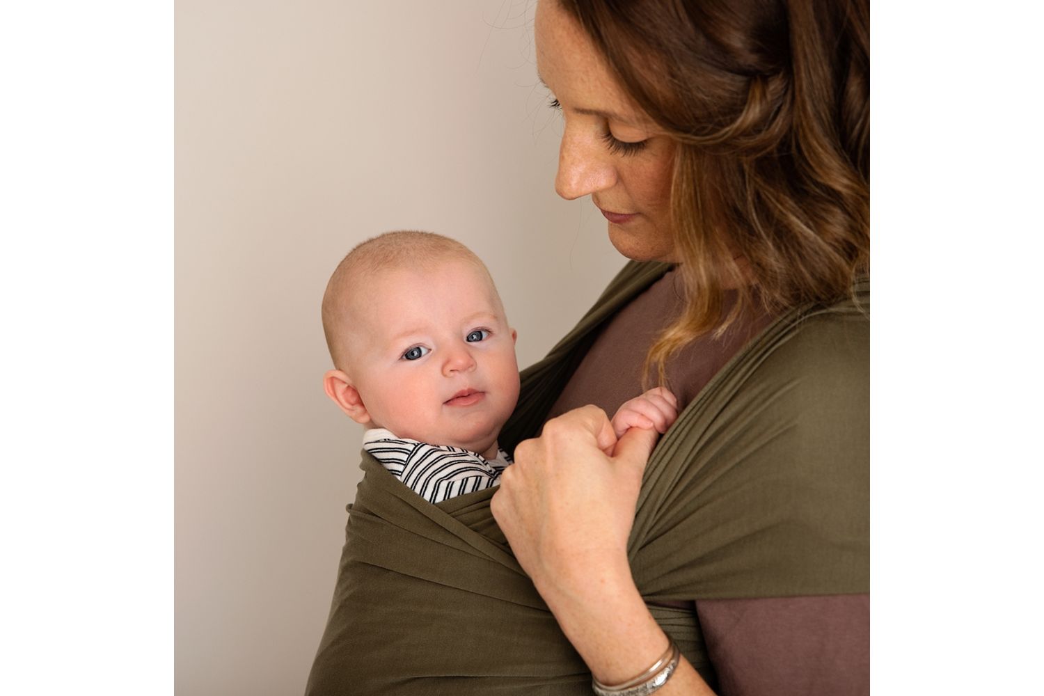 Stretchy Baby Wrap Organic Cotton Forest Green-5