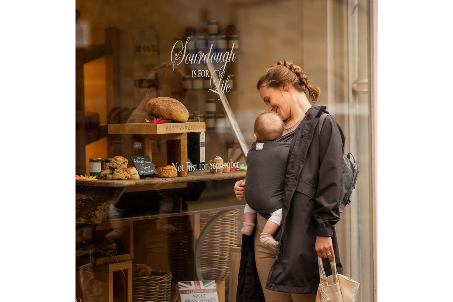 Stretchy Baby Wrap Organic Cotton Graphite-6