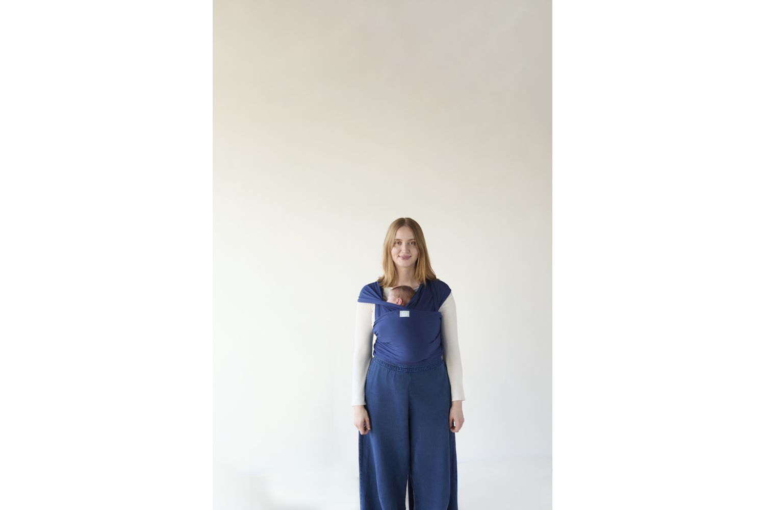 Stretchy Baby Wrap Organic Cotton Midnight Tide-8
