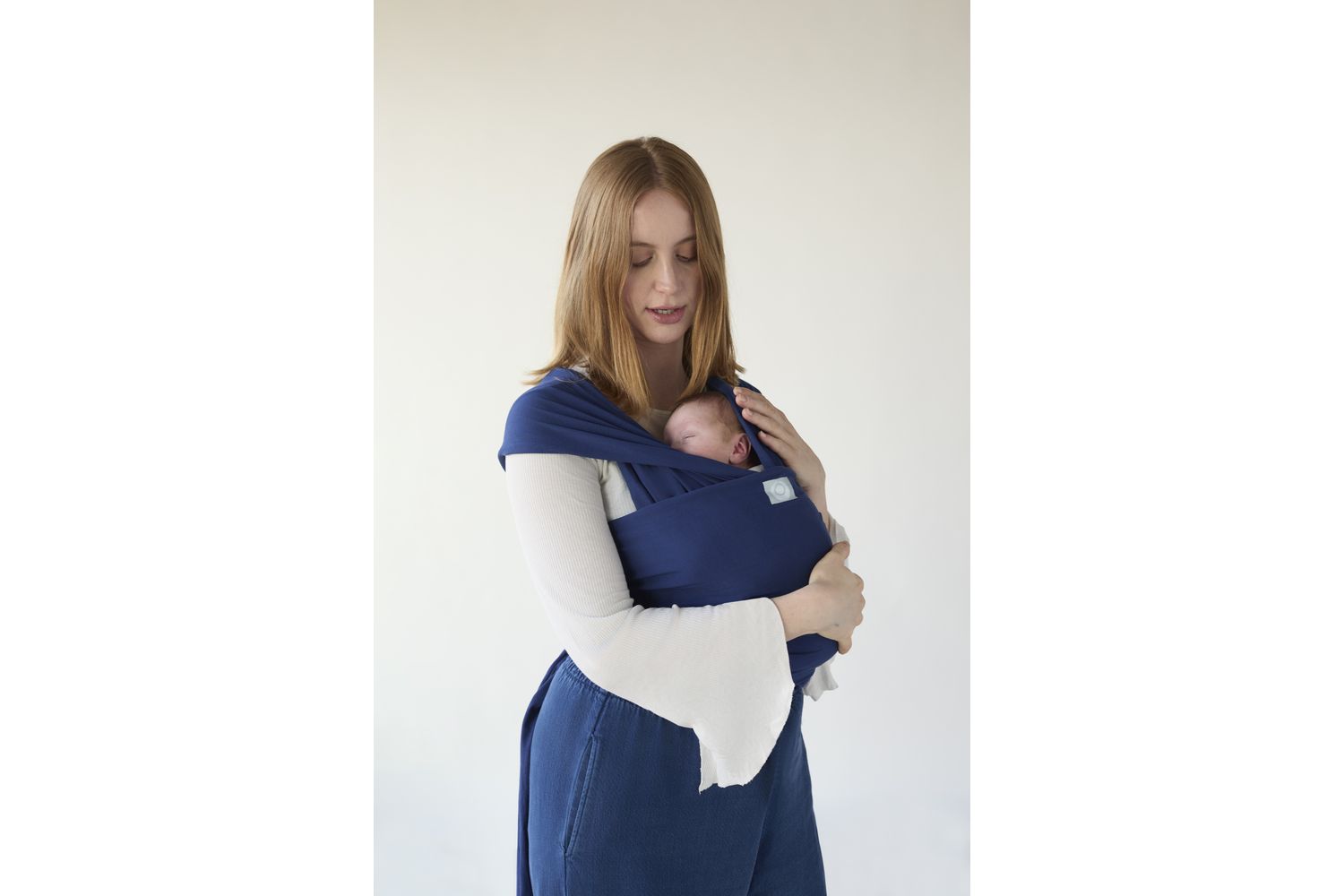 Stretchy Baby Wrap Organic Cotton Midnight Tide-9