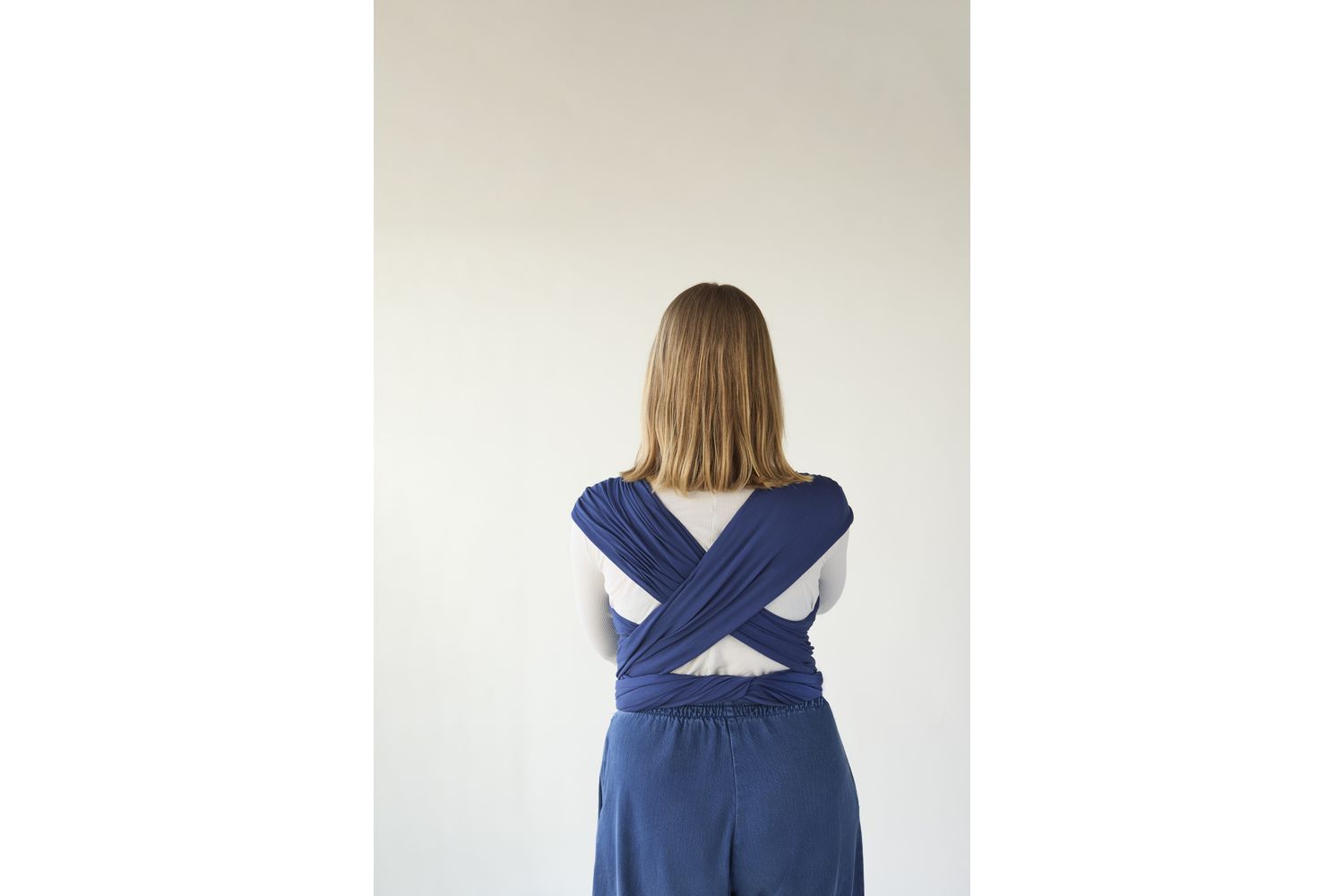 Stretchy Baby Wrap Organic Cotton Midnight Tide-10