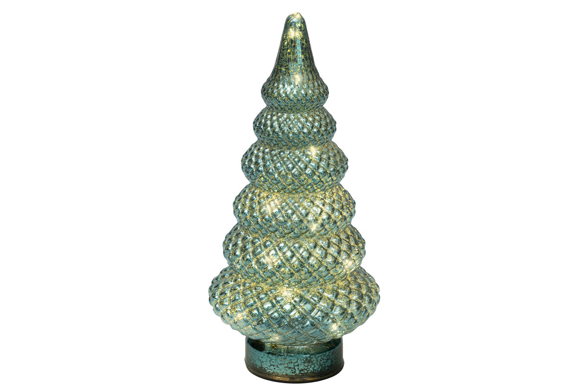 Micro LED Glass Christmas Tree | Emerald | 25.5 cm