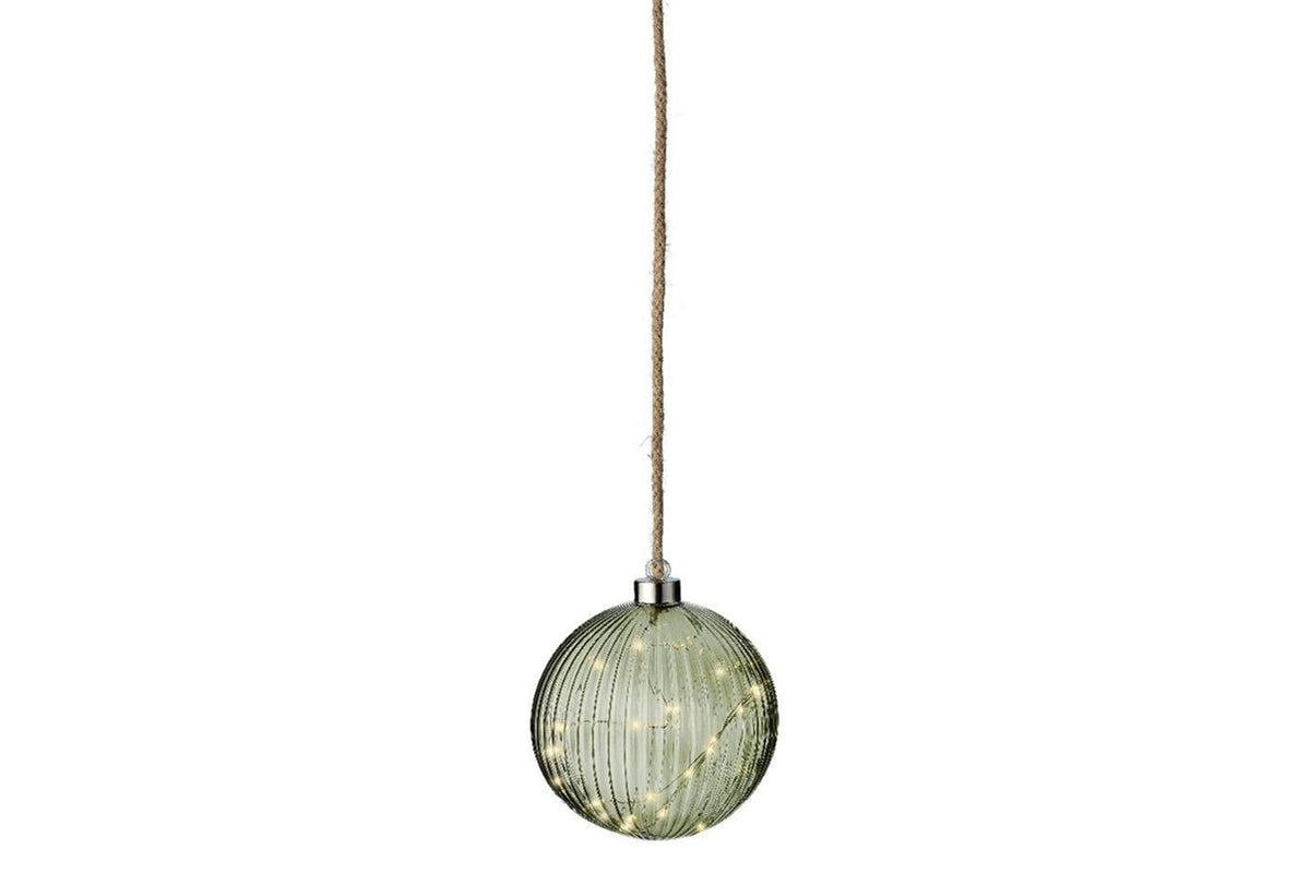 Christmas Decoration | Micro LED Ball | Green/Warm White | 14cm