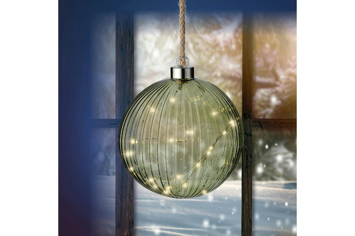 Christmas Decoration | Micro LED Ball | Green/Warm White | 14cm-2