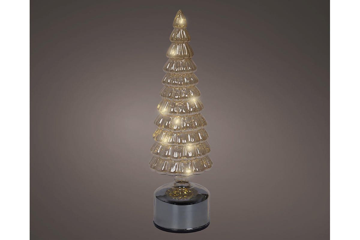 Micro LED Rotate Glass Christmas Tree | Amber | 34 cm-2
