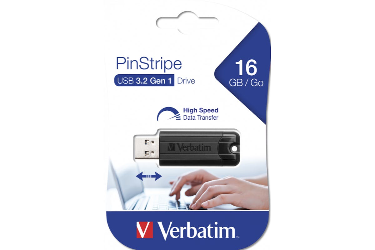 Verbatim PinStripe USB Drive | 16GB | Black-8