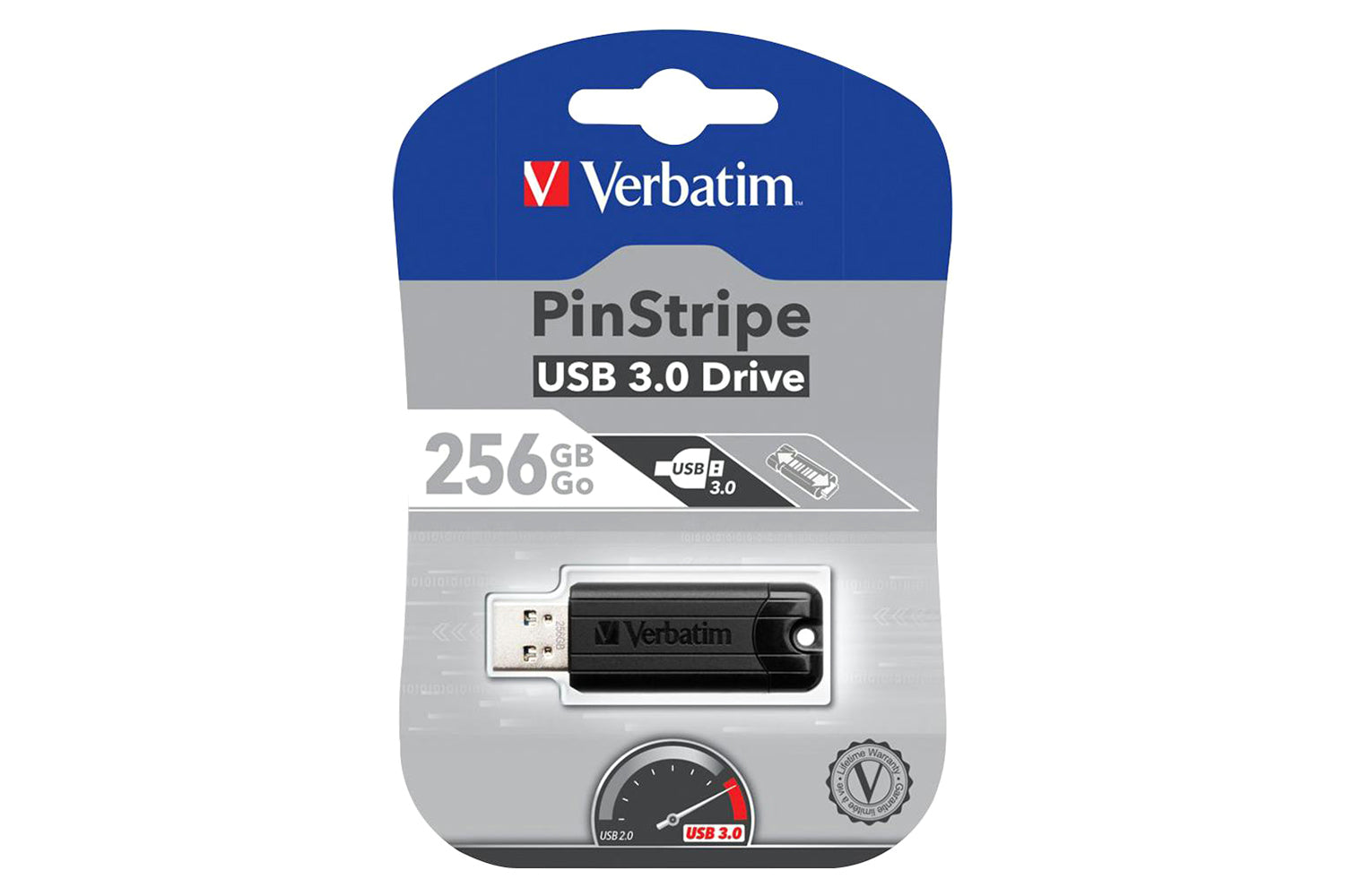 Verbatim PinStripe USB 3.0 Flash Drive | 256GB | Black-5