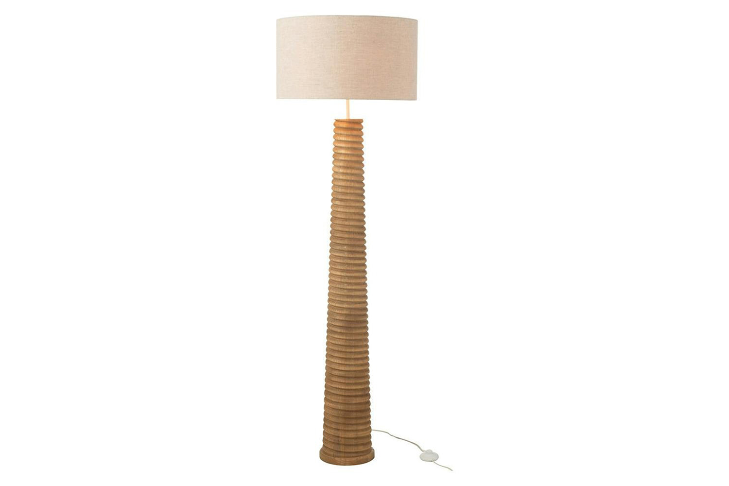 Wooden Threaded Floor Lamp | Brown/Beige