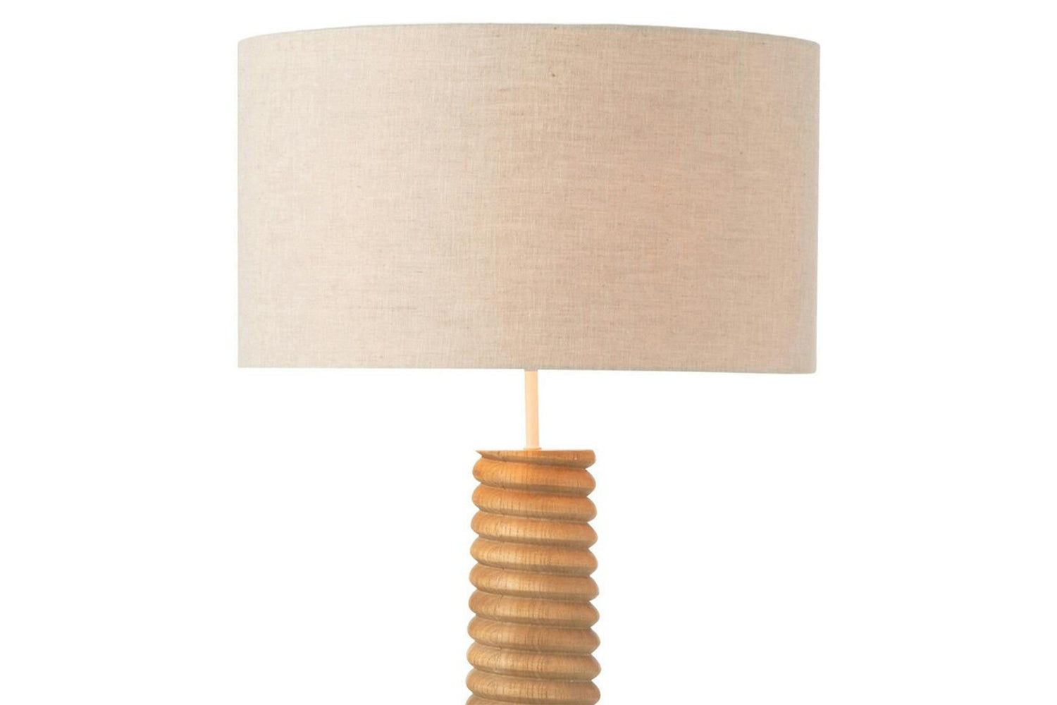 Wooden Threaded Floor Lamp | Brown/Beige-3