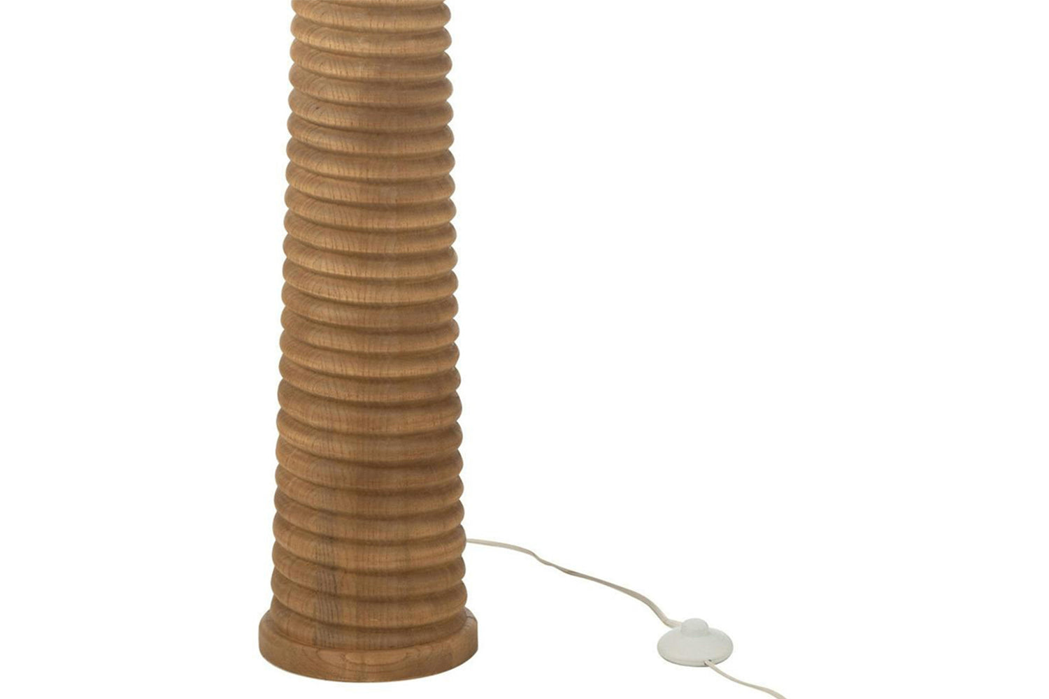 Wooden Threaded Floor Lamp | Brown/Beige-4