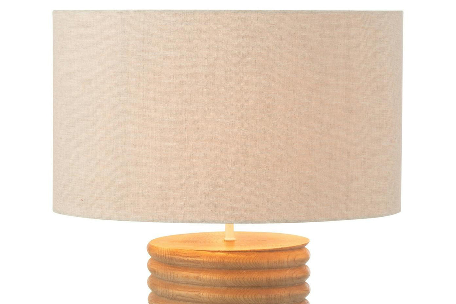 Wooden Threaded Table Lamp | Brown/Beige-3