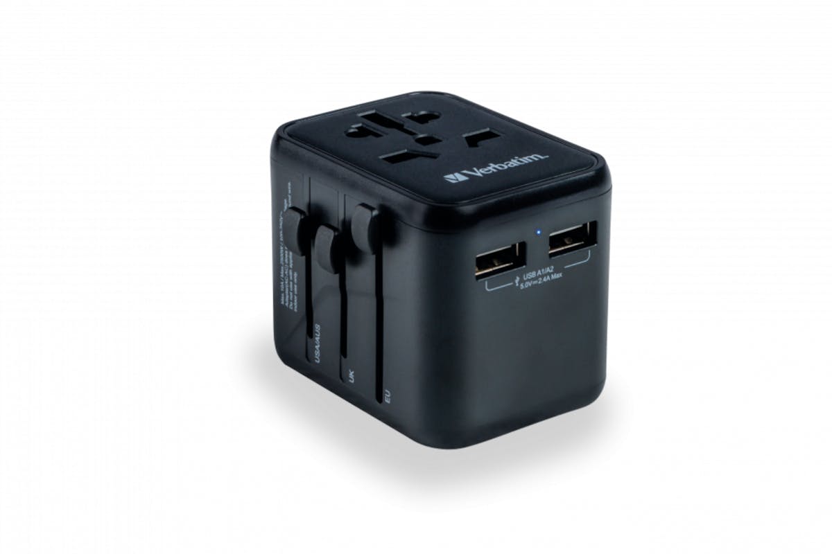 Verbatim Universal Travel Adapter Plug with 2 x USB-A Ports-6