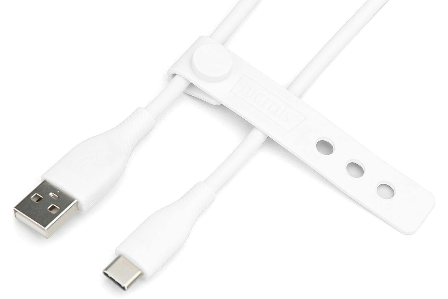Digitus USB-C to USB-A Silicone Connection Cable  | 1m | White-5