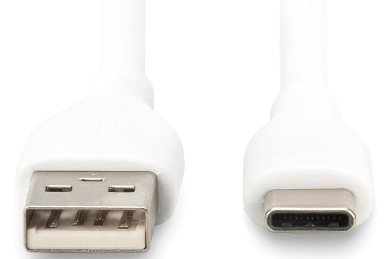 Digitus USB-C to USB-A Silicone Connection Cable  | 1m | White-7