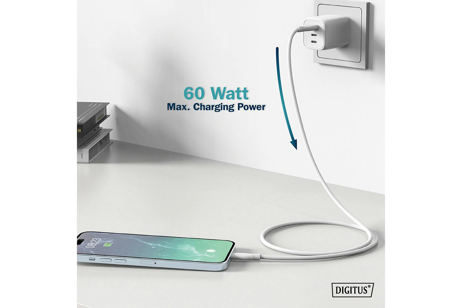 Digitus USB-C to USB-A Silicone Connection Cable  | 1m | White-8