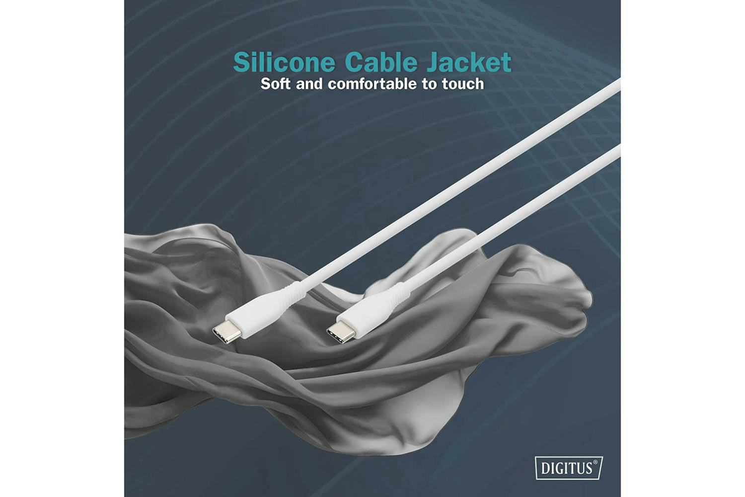 Digitus USB-C to USB-C Silicone Connection Cable  | 1m | White-9