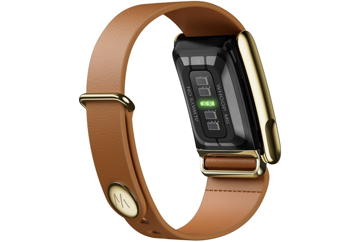 Whoop MG LeatherLuxe Tapered Band | Camel & Gold | S/M-4