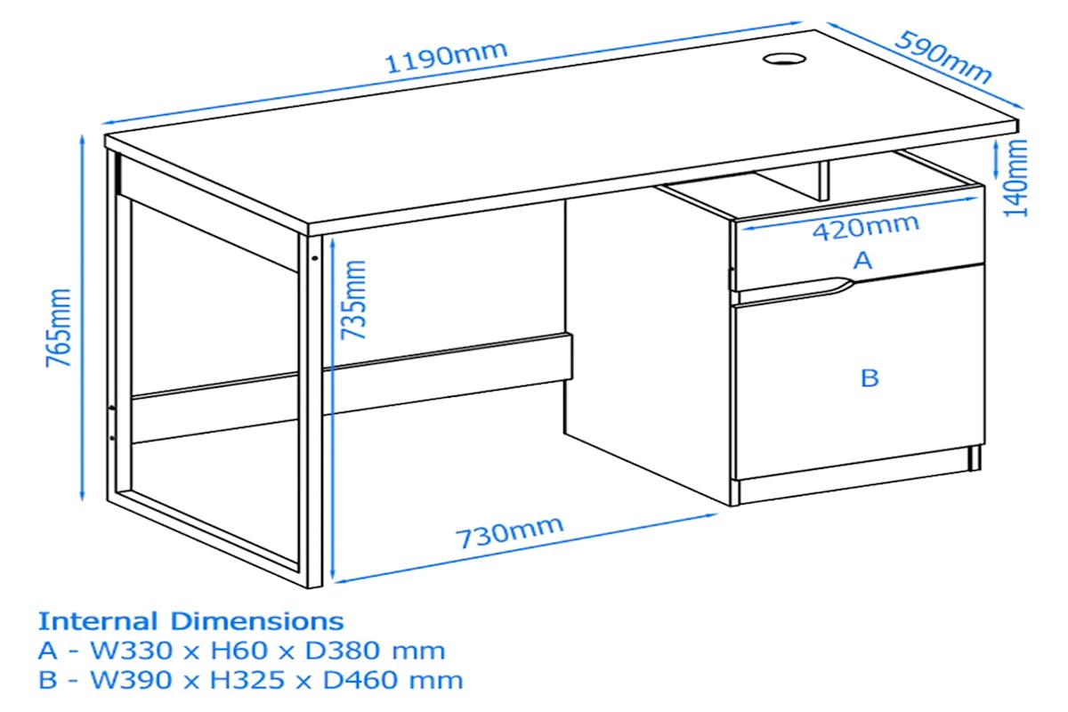 Dorel Bridport Desk | White-4