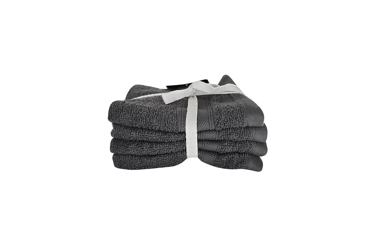 Cotton Terry Face Towel | 4 Pack | Grey