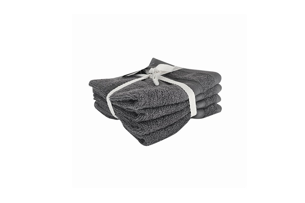 Cotton Terry Face Towel | 4 Pack | Grey-2